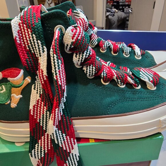 Converse W Chuck 70 High 'X-Mas Gingerbread & Knit Sock Sneakers A12455C MENS 10 - Picture 3 of 16